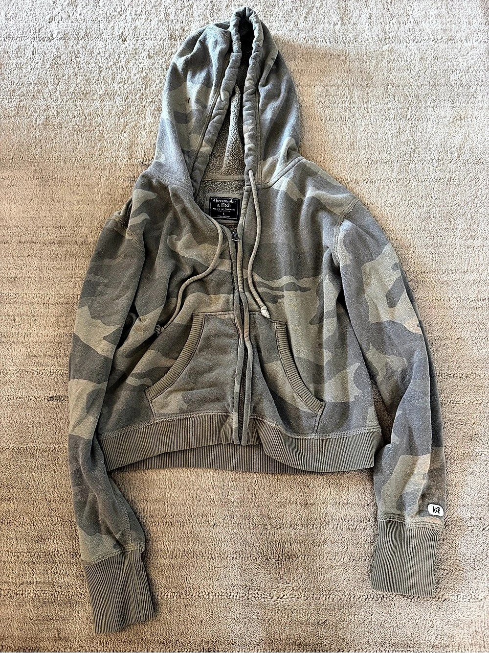 Zadig & Voltaire Camo Hoodie in Gray & Green Size Small
